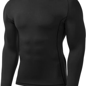 Camiseta de compresión de manga larga para hombre, capa base de compresión atlética